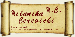 Milunika Čerevicki vizit kartica